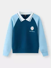 Áo Polo Bé Gái Chất Nỉ 5S Fashion Tay Raglan In Dễ Thương GBANI25002