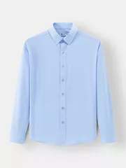 Áo Sơ Mi Nam Dài Tay 5S Fashion Xanh Aqua Slimfit ASM24211