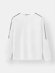 Áo Nỉ Nam Cổ Tròn In Line Phối Chữ 5S Fashion Slimfit BANI24017