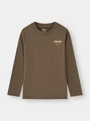 Áo Giữ Nhiệt Bé Trai Cổ Tròn 5S Fashion Lót Nỉ Bông Slimfit B0AGN25005