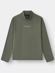 Áo Giữ Nhiệt Nam 5S Fashion Cổ Cao In Chữ Phom Slimfit M0AGN25001