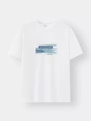 Áo Thun Nam Ngắn Tay In Chữ Phối Hình In Phom Casual ATS24027