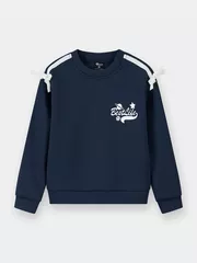 Áo Nỉ Bé Gái 5S Fashion Phối Nơ Phom Regular MBANI25001