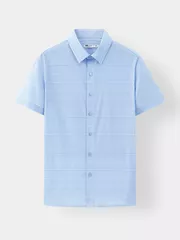 Áo Sơ Mi Nam Ngắn Tay 5S Fashion Dệt Kẻ Ngang Slimfit ASC25061