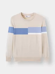 Áo len phối kẻ lệch 5S Fashion ALO23001