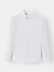 Áo Sơ Mi Nam Dài Tay 5S Fashion Màu Trắng Trơn Phom Slimfit ASM24207