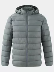 Áo Khoác Phao Nam Siêu Nhẹ Air-PUFFER HEATLOCK 5S FASHION Mũ Tháo Rời M0APH25011