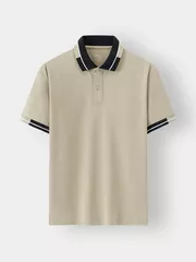 Áo Polo Nam 5S Fashion PIQUE Dệt Kẻ Slimfit APC24007