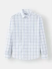 Áo Sơ Mi Nam Dài Tay Màu Trắng Kẻ Ô Slimfit ASM24009