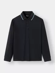 Áo Polo Dài Tay Phối Màu 5S Fashion Trơn APD23005