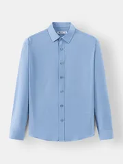 Áo Sơ Mi Nam Dài Tay Màu Xanh 5S Fashion Slimfit ASM24035