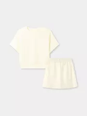 Bộ Thun Nữ Phối Chân Váy SPORTY CHIC SET 5S Fashion Có Quần Trong WBTS26003