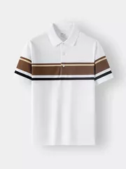 Áo Polo Nam 5S Fashion Can Phối Kẻ Ngang Phom Slimfit APC24054