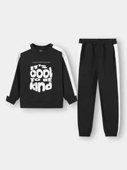 Bộ Nỉ Bé Trai Bé Gái 5S Fashion Can Phối In Cá Tính KBNI25001