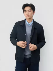 Áo Khoác Thời Trang Nam 5S Fashion Cổ Đức Dệt Hiệu Ứng M0AKH25018