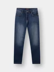 Quần Jean Nam Trơn 5S Fashion Vải Recycled Phom Slimfit QBD23003