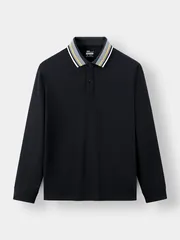 Áo Polo Dài Tay Cổ Phối Màu 5S Fashion Slim Fit APD23601