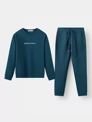 Set Bộ Nỉ Nam Cổ Tròn 5S Fashion In Basic Phom Slimfit MBNI25010