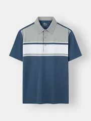 Áo Polo Nam 5S Fashion Can Phối Kẻ Ngang Phom Regular M0APC26089