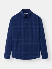 Áo Sơ Mi Nam Dài Tay 5S Fashion Dệt Kẻ Ô Regular ASM24005