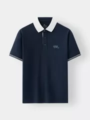 Áo Polo Nam Can Phối In Chữ 5S Fashion Trẻ Trung APC25006