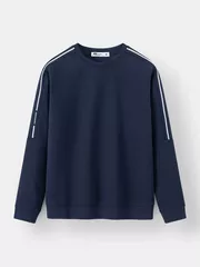 Áo Nỉ Nam Cổ Tròn In Line Phối Chữ 5S Fashion Slimfit BANI24017