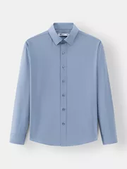 Áo Sơ Mi Nam Dài Tay 5S Fashion Màu Xanh Regular ASM24064