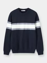 Áo Len Nam 5S Fashion Kẻ Ngang Phom Slimfit M0ALE25001