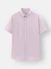 Áo Sơ Mi Nam Ngắn Tay 5S Fashion Màu Hồng Casual ASC24009