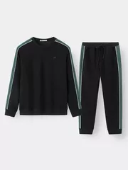 Bộ Quần Áo Nỉ Dài Tay Can Phối 5S Fashion Phom Slimfit BNI23017