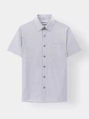 Áo Sơ Mi Nam Ngắn Tay 5S Fashion Ghi Kẻ Có Túi ASC24030