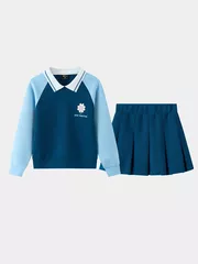 Bộ Nỉ Bé Gái Phối Chân Váy 5S Fashion Cổ Polo Dễ Thương GBNCV25002