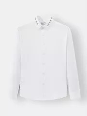 Áo Sơ Mi Nam Dài Tay 5S Fashion Màu Trắng Slimfit ASM24206