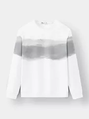 Áo Nỉ Cổ Tròn In Loang 5S Fashion Slimfit ANO23009