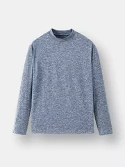 Áo Giữ Nhiệt Nam 5S Fashion Cổ 3 Phân Melange AGN24004