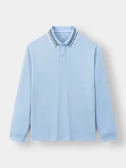 Áo Polo Dài Tay Cổ Phối Màu 5S Fashion Slim Fit APD23601