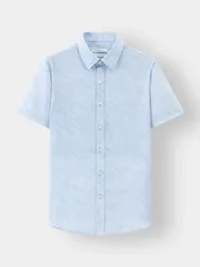 Áo Sơ Mi Nam Ngắn Tay 5S Fashion Xanh Da Trời ASC24011 