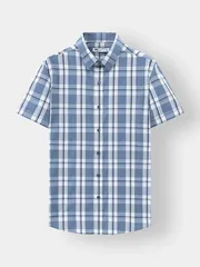 Áo Sơ Mi Nam Ngắn Tay 5S Fashion Kẻ Caro Phom Slimfit ASC24037