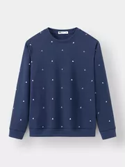 Áo Nỉ Cổ Tròn 5S Fashion In Tràn Slimfit ANO23028