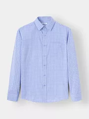 Áo Sơ Mi Nam Dài Tay 5S Fashion Xanh Biển Kẻ Có Túi SMD23209