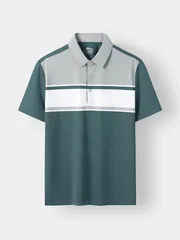 Áo Polo Nam 5S Fashion Can Phối Kẻ Ngang Phom Regular M0APC26089