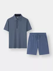 Set Bộ Thể Thao Áo Polo Phối Short Chun Cao Cấp Phom Slimfit BPL25001