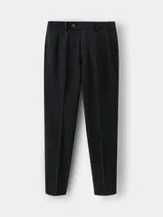 Quần Tây Nam 5S Fashion Trơn Màu Đen Slimfit QAU24163