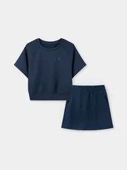 Bộ Thun Nữ Phối Chân Váy SPORTY CHIC SET 5S Fashion Có Quần Trong WBTS26003