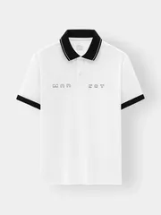 Áo Polo Nam 5S Fashion Phối Cổ In Chữ Phom Slimfit APC25122