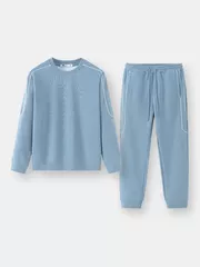 Bộ Nỉ Nam Cổ Tròn 5S Fashion Phối Line Khỏe Khoắn Slimfit BNI24020