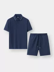 Set Bộ Polo Phối Short Thể Thao 5S Fashion Basic Phom Slimfit BPL25004