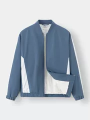 Áo Khoác Bomber Nam Lót Lông 5S Fashion Can Phối Slimfit AKB24012