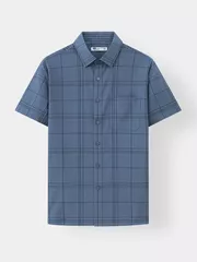 Áo Sơ Mi Nam Ngắn Tay Có Túi 5S Fashion Kẻ Caro ASC25014