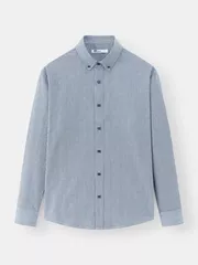 Sơ Mi Nam Tay Dài Cotton 5S Fashion Họa Tiết Kẻ Sọc Phom Casual ASM24021